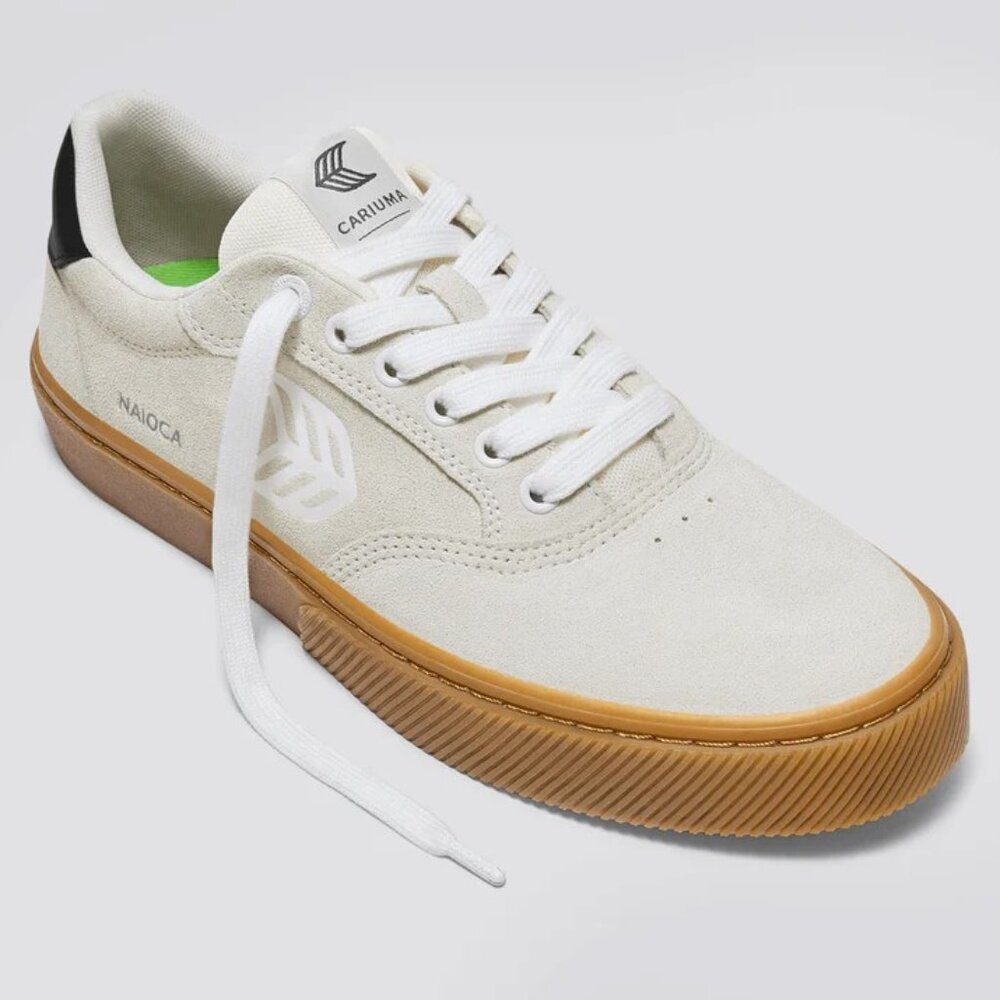 Cariuma Naioca Skate Gum Vintage White Suede Off White Canvas W7